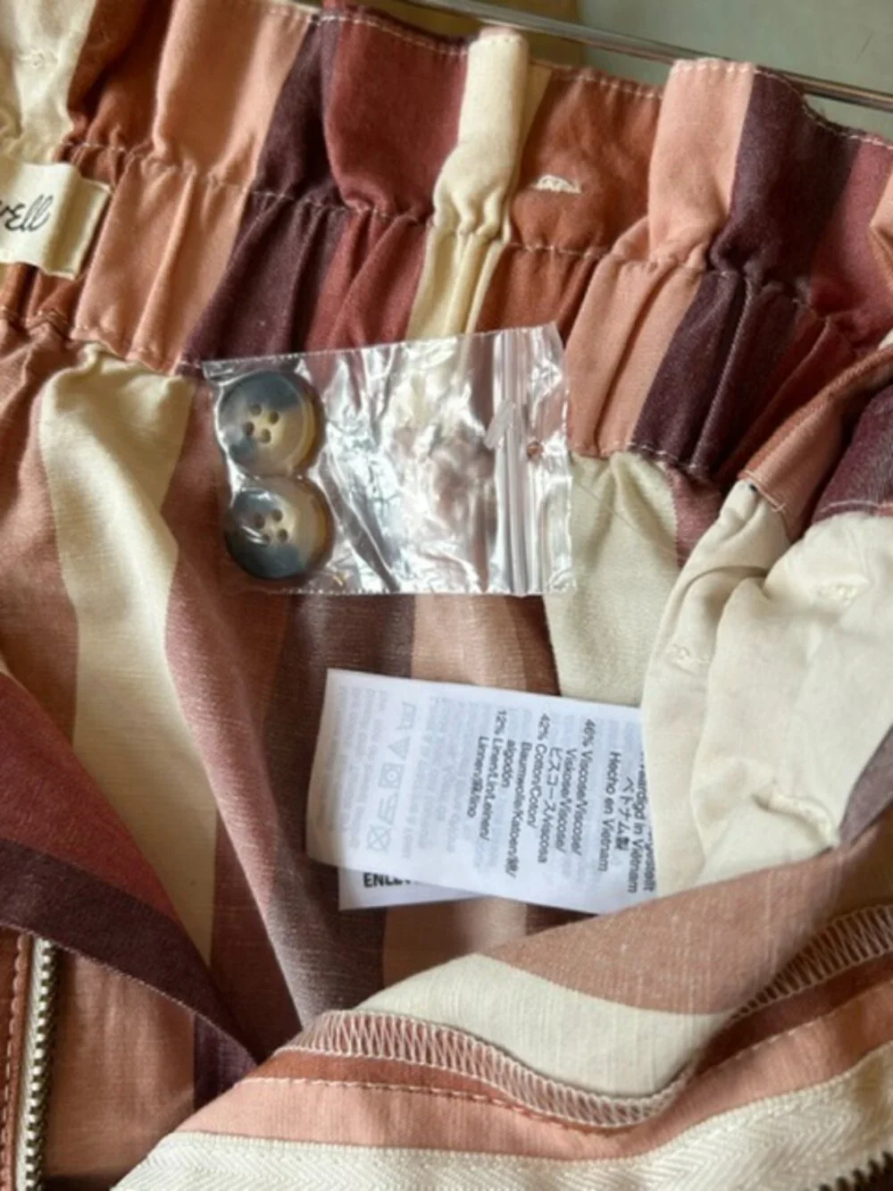 Madewell Paperbag Waist Striped Linen Blend Shorts – NWOT – Size 0